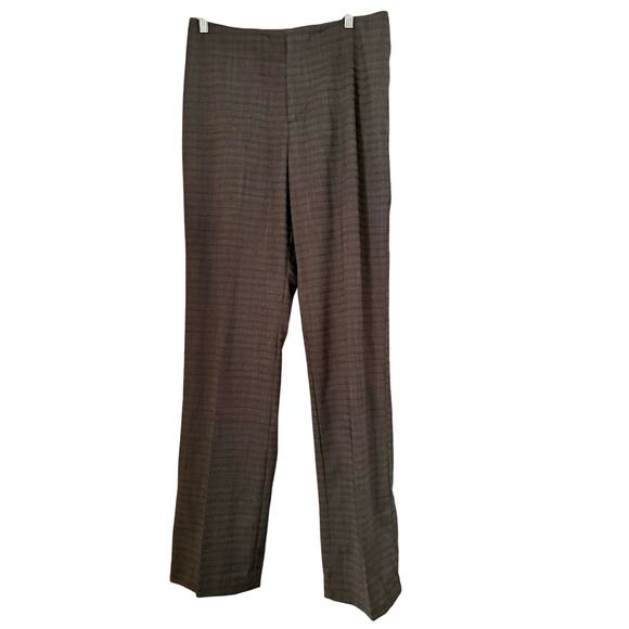 Linda Allard Ellen Tracy Wool Blend Dress Pants Sz 6 Brown Plaid Career Work - Picture 1 of 7